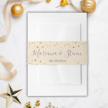 Gold Beige Christmas Wedding Invitation Belly Band<br><div class="desc">Gold Beige Christmas Wedding invitation belly band.</div>