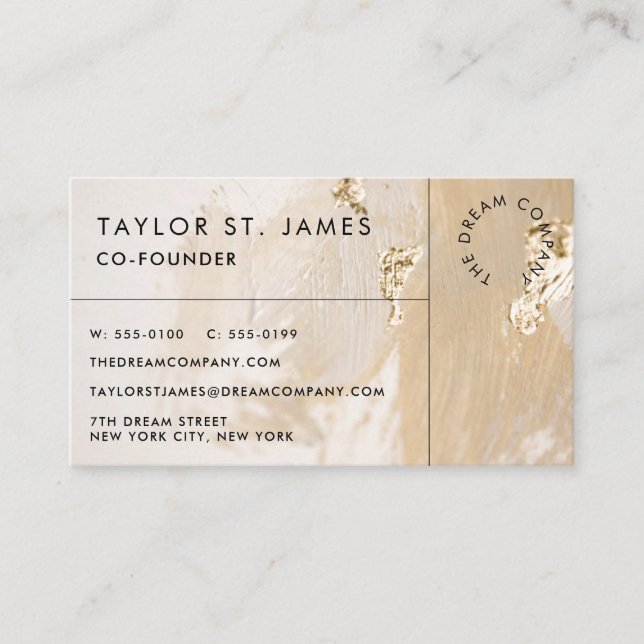 Gold Beige Painting Business Card (Front)