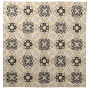 Gold, Beige, Taupe, & Black Gemstones Pattern Cloth Napkin