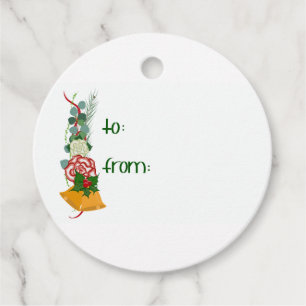 Gold Bells Christmas Gift Tag