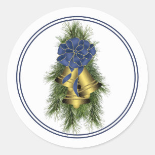 Gold Bells Holiday Sticker