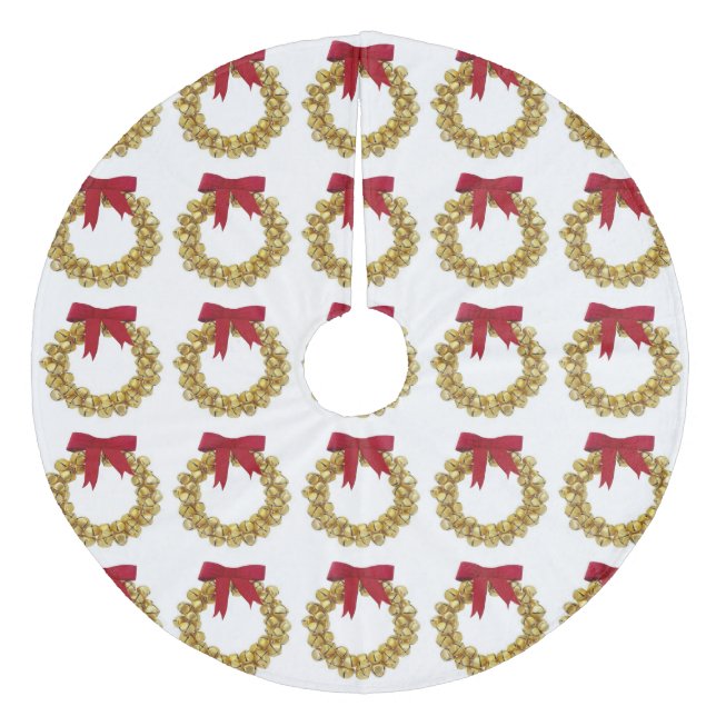 Gold Bells Wreath Tree Skirt (Front)