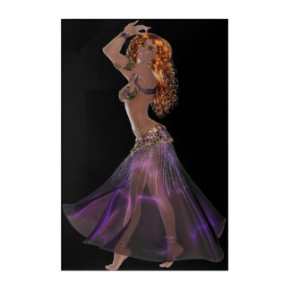 Gold, Belly Dancer Acrylic Wall Art, 24" x 36" Print