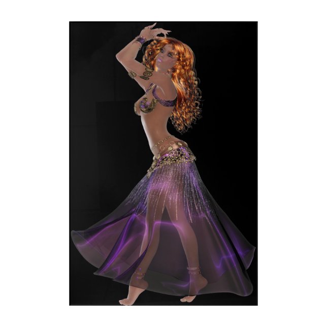 Gold, Belly Dancer Acrylic Wall Art, 24" x 36" Print (Front)