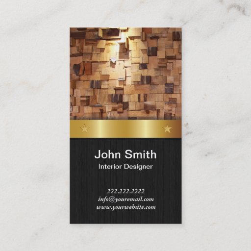 Customizable Gold Belt Interior Designer Business Card