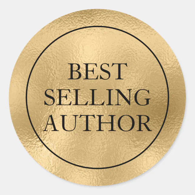 Gold Best Selling Author Classic Round Sticker Zazzle