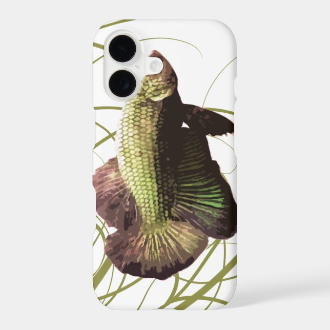 Gold Betta Siamese Fighting Fish Iphone Case (Back)