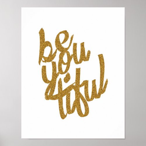 Gold Beyoutiful Typographic Poster