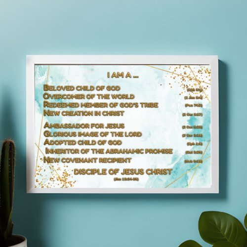 Gold Biblical Affirmations Acrostic w_Scripture 1 Photo Print