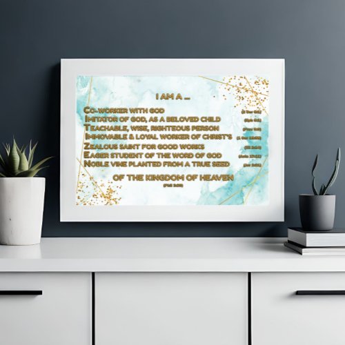 Gold Biblical Affirmations Acrostic w_Scripture 2 Photo Print