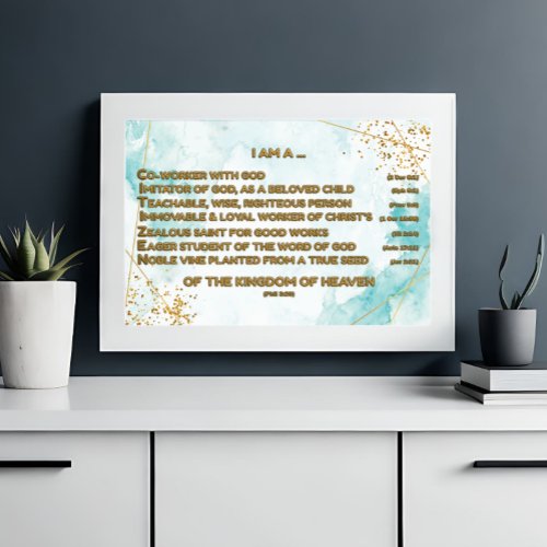 Gold Biblical Affirmations Acrostic w_Scripture 2 Poster