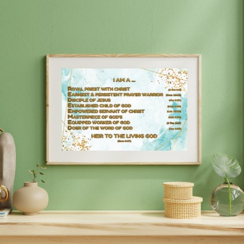 Gold Biblical Affirmations Acrostic w_Scripture 3 Photo Print