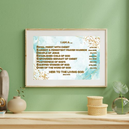 Gold Biblical Affirmations Acrostic w_Scripture 3 Poster