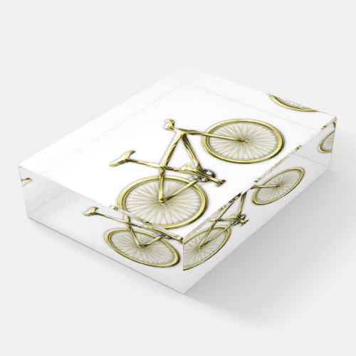 Gold Bicycle Paperweight