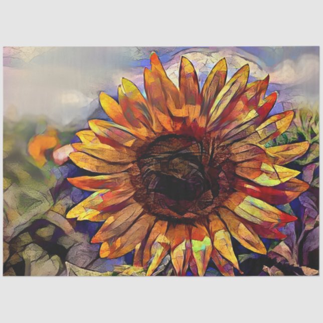 Gold Big Sunflower Elegant Collection Tissue Paper (Front)