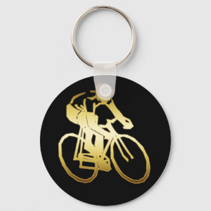 GOLD BIKE RIDER KEYCHAIN