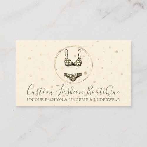 Gold Bikini Swimwear Lingerie Underwear Bra Pants Business Card