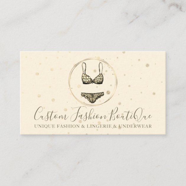 Gold Bikini Swimwear Lingerie Underwear Bra Pants Business Card
