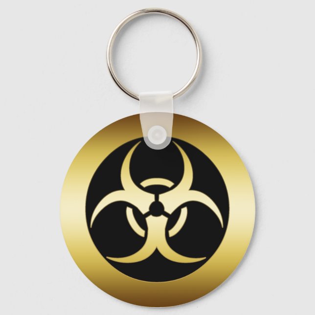 GOLD BIO-HARZARD SYMBOL KEYCHAIN (Front)