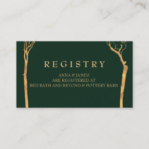 Gold Birch Tree  Wedding Registry Card