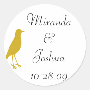 gold bird classic round sticker