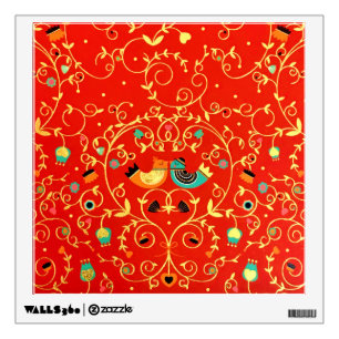 Gold Bird Couple Robin One I Love Winter Christmas Wall Decal