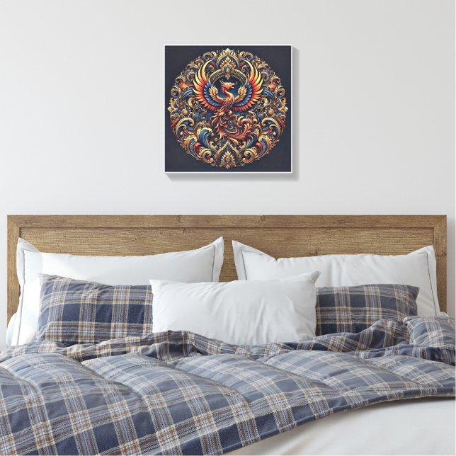 Gold Bird Luxury Canvas Wall Art (Insitu(Bedroom))