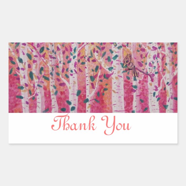 gold Bird Thank You Stickers (Front)