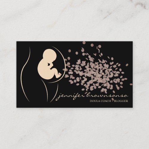 Gold Birth Coach Pregnant Simple Baby Doula Business Card