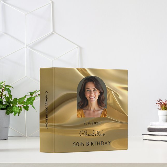Gold birthday arch photo album 3 ring binder (Creator Uploaded)