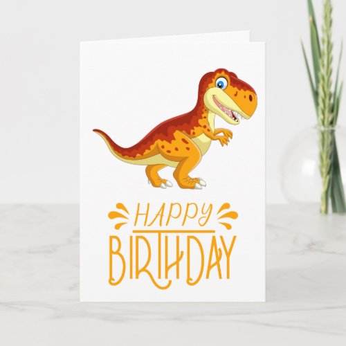 Gold Birthday Dinosaur Card