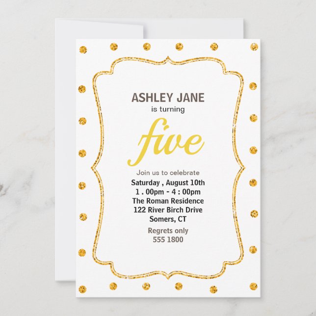 Gold Birthday Invitation (Front)