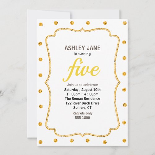 Gold Birthday Invitation