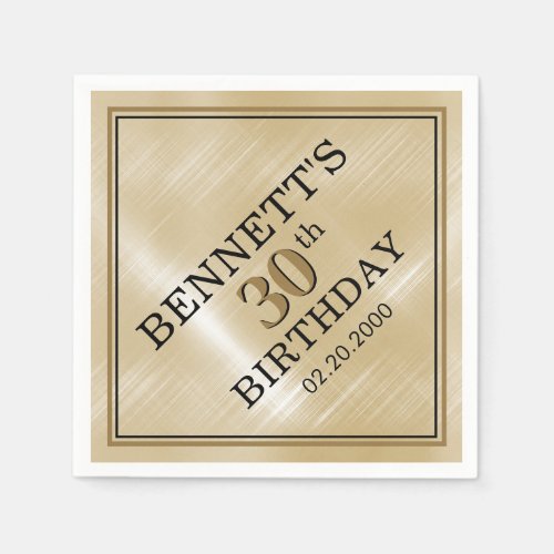 Gold Birthday Napkins