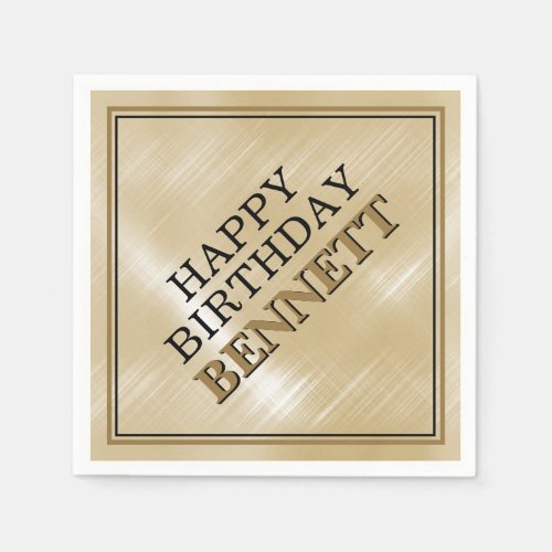 Gold Birthday Napkins