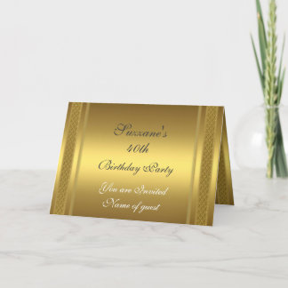 Gold  Birthday Party Invitation