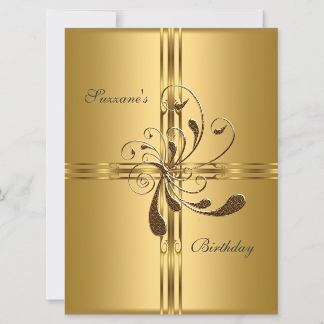 Gold Birthday Party Popular Invitation (Front)