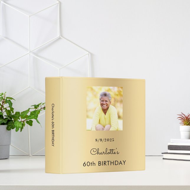 Gold birthday photo album 3 ring binder (Creator Uploaded)