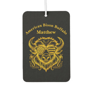 Gold Bison in Sunglasses Illustration Air Freshener