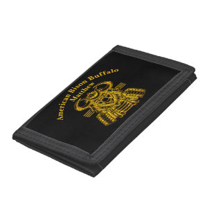 Gold Bison Warrior Design in Samurai Armor Tri-fold Wallet