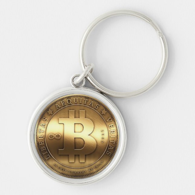 Gold Bitcoin Cryptocurrency Keychain (Front)