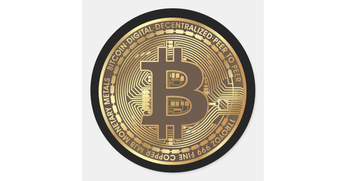 Gold Bitcoin Cryptocurrency Money Stickers
