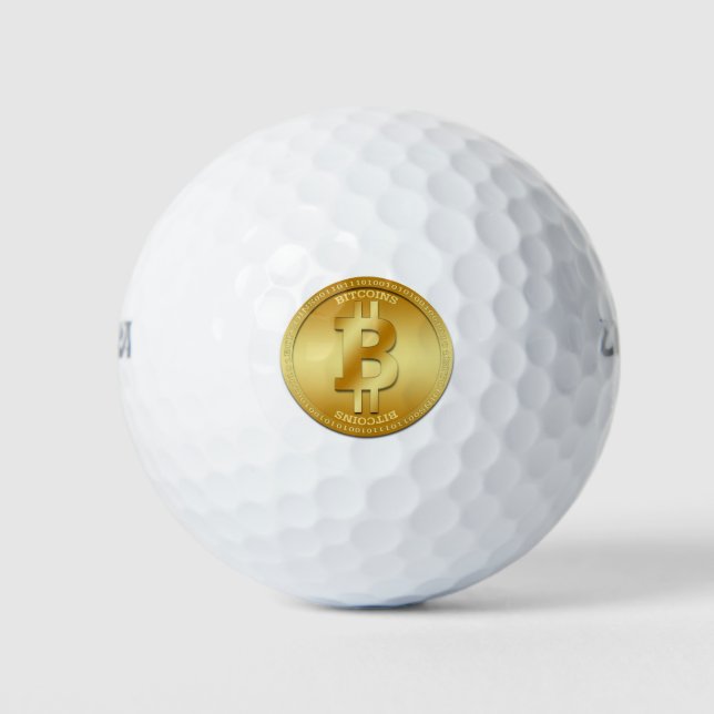Gold Bitcoin Golf Balls (Front)