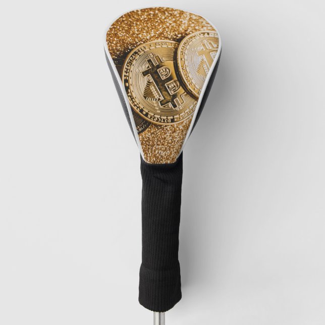 Gold Bitcoin Golf Head Cover (Front)