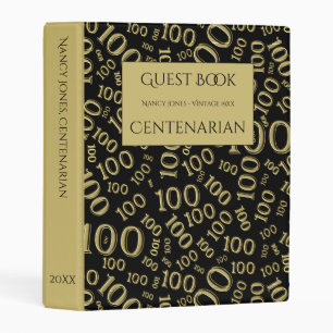 Gold/Black 100 Number Pattern - 100th Birthday Mini Binder