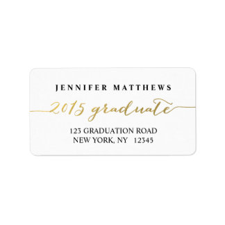 Gold Black 2015 | Graduation Address Label