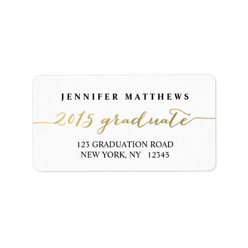 Gold Black 2015  Graduation Address Label
