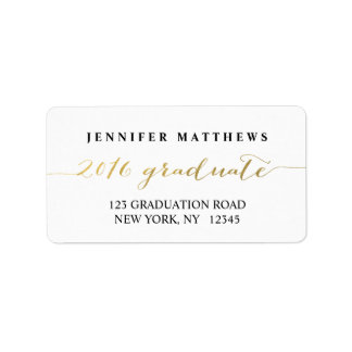 Gold Black 2016 | Graduation Address Label