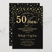 Gold Black 50th Anniversary Celebration Invitation (Front/Back)