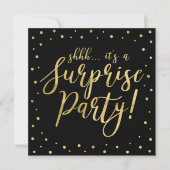 Gold & Black | 50th Surprise Birthday Party Invitation (Front)